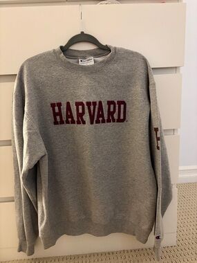 Boathouse Gray Crewneck Sweatshirt with Harvard Maroon Logo